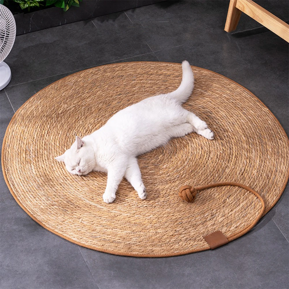 Katzen-Kratzmatte aus Rattan für Krallenpflege, Kratzbaum, Sofa-Schutz und Möbelschutz Image