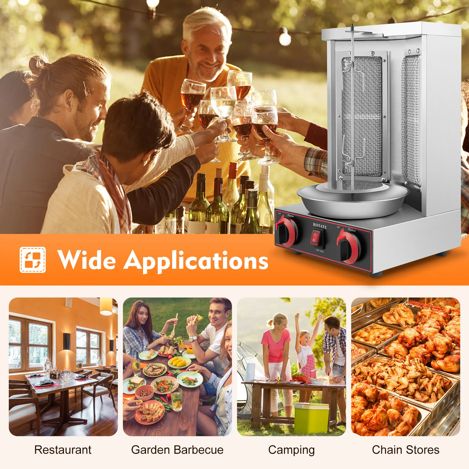 3000W Dönergrill Kebab-Grill Döner Gasgrill Gyrosgrill Tischgrill Image