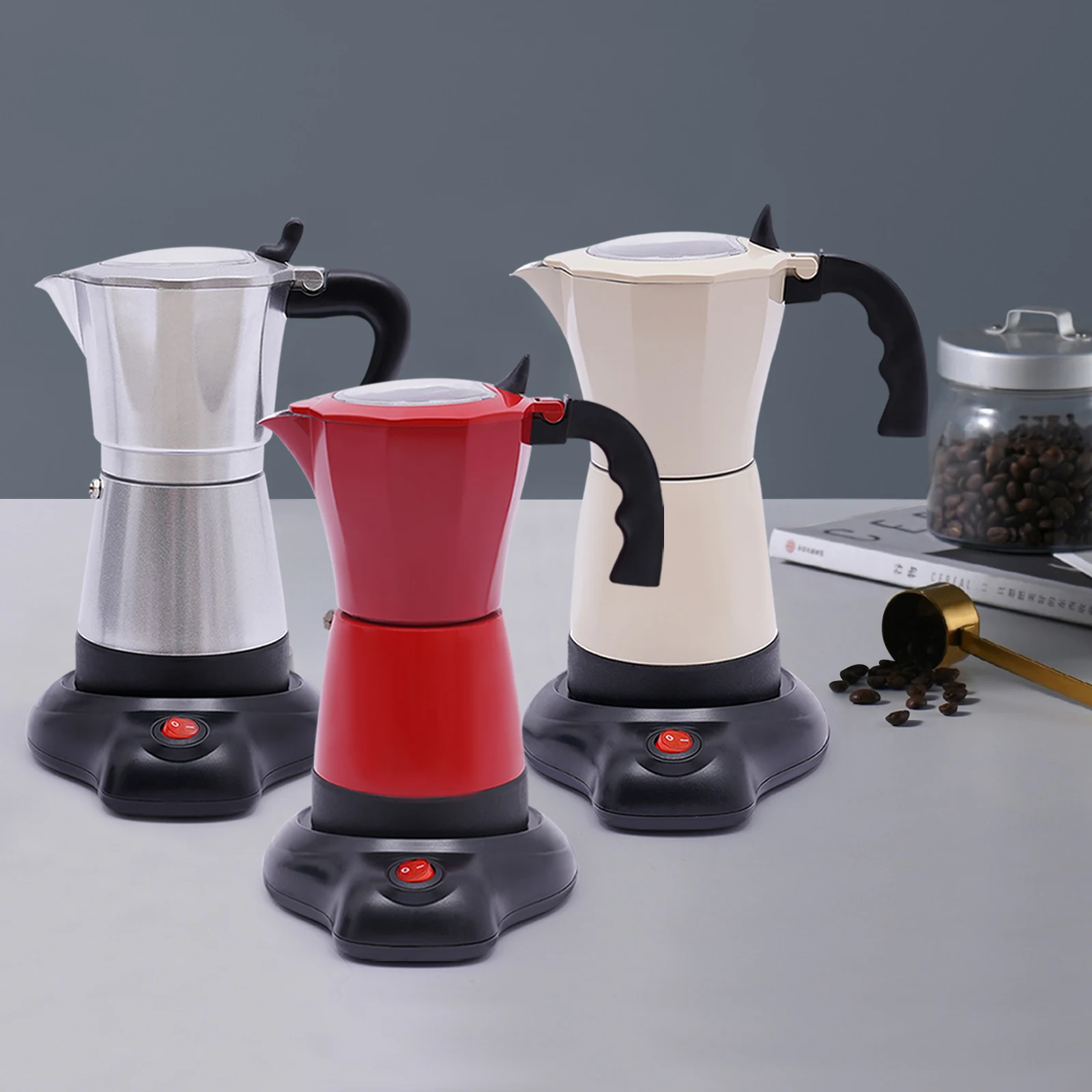 300 ml Espressomaschine, Kaffeemaschine mit Dichtungsring, Kaffeekanne für Milchteeladen, Reisen, Geschäftsreisen, Häuser Image