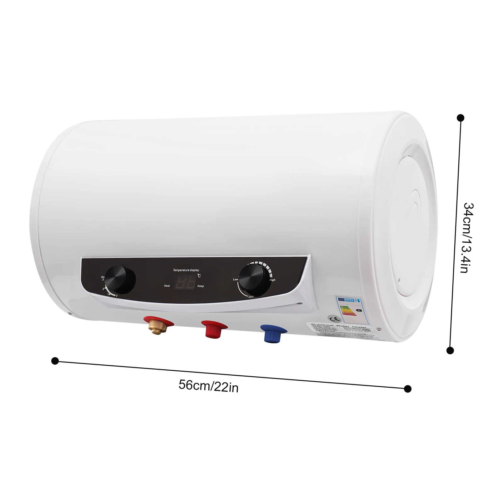 Elektrischer Tank, 2 kW, Wand-Warmwasserkessel, rostfrei, mit 30 l Speicher, wasserdicht und 25–75 ° C Einstellbare Temperatur