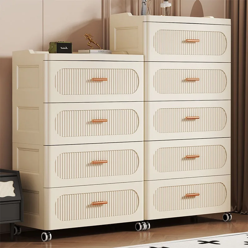 Mehrschichtiger Schubladenschrank für den Hausgebrauch, Verstärkter Fünf-Schubladen-Mobilschrank für Wohnzimmer und Schlafzimmer