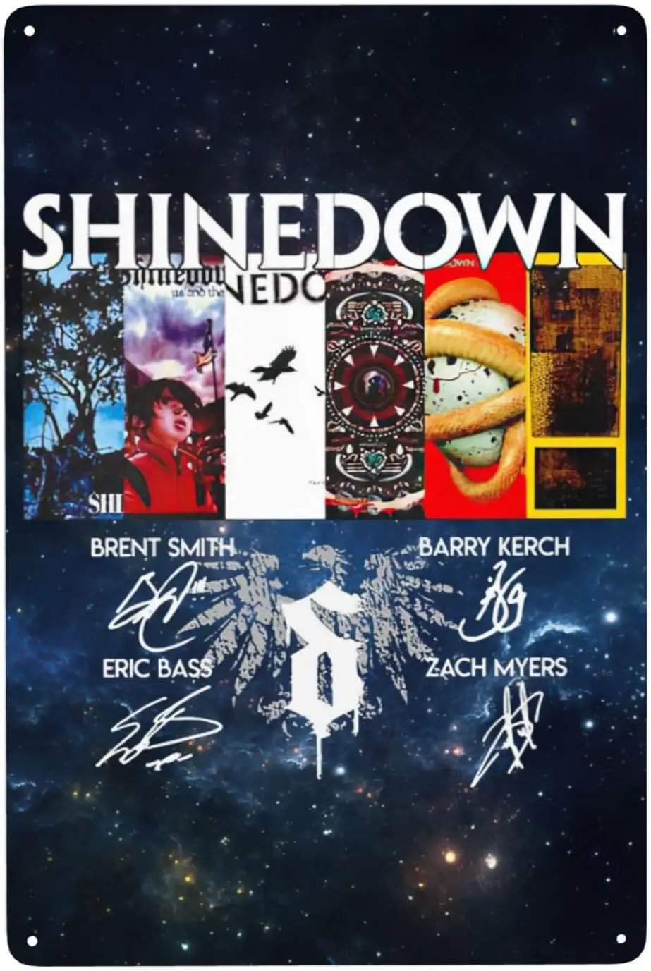 Shinedowns Vintage Metallschild Wanddekoration Kunst Poster Metallblechschild für Zuhause Kaffee Wanddekoration Image
