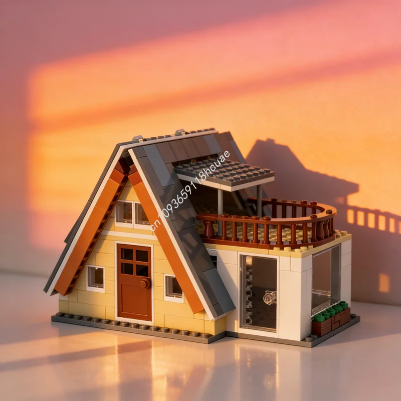 263-teiliges MOC Creator Expert A-Rahmen-Haus Terrassen-Balkon Modellbausatz Spielzeug Konstruktion Weihnachtsgeschenk Bildungsidee Image