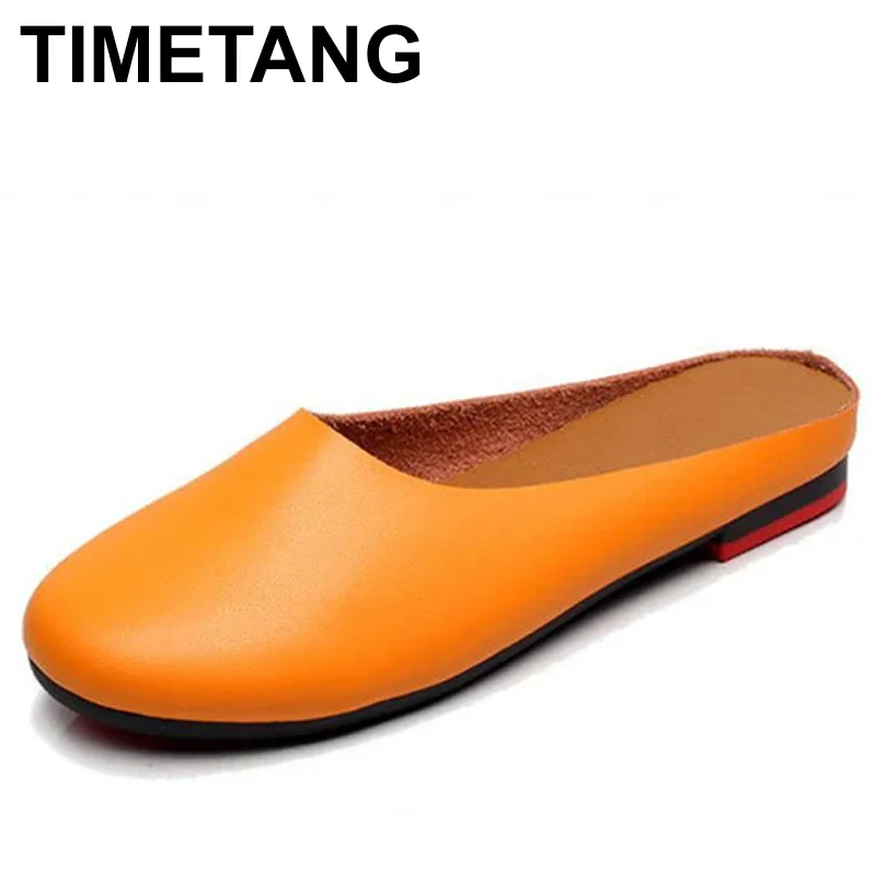 TIMETANG Größe 34-43 Handarbeit Aus Echtem Leder Frauen Schuhe Mode frauen hausschuhe Casual Schuhe Erbsen Nicht-Slip Outdoor C216