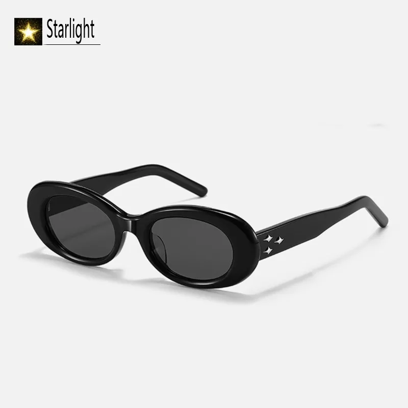 Katzenaugen-Sonnenbrille Schwarz Damen Acetat Klassisch Modisch UV400 Outdoor-Brille Herren Eyewear Strand Beliebt Handgefertigt 145mm Image