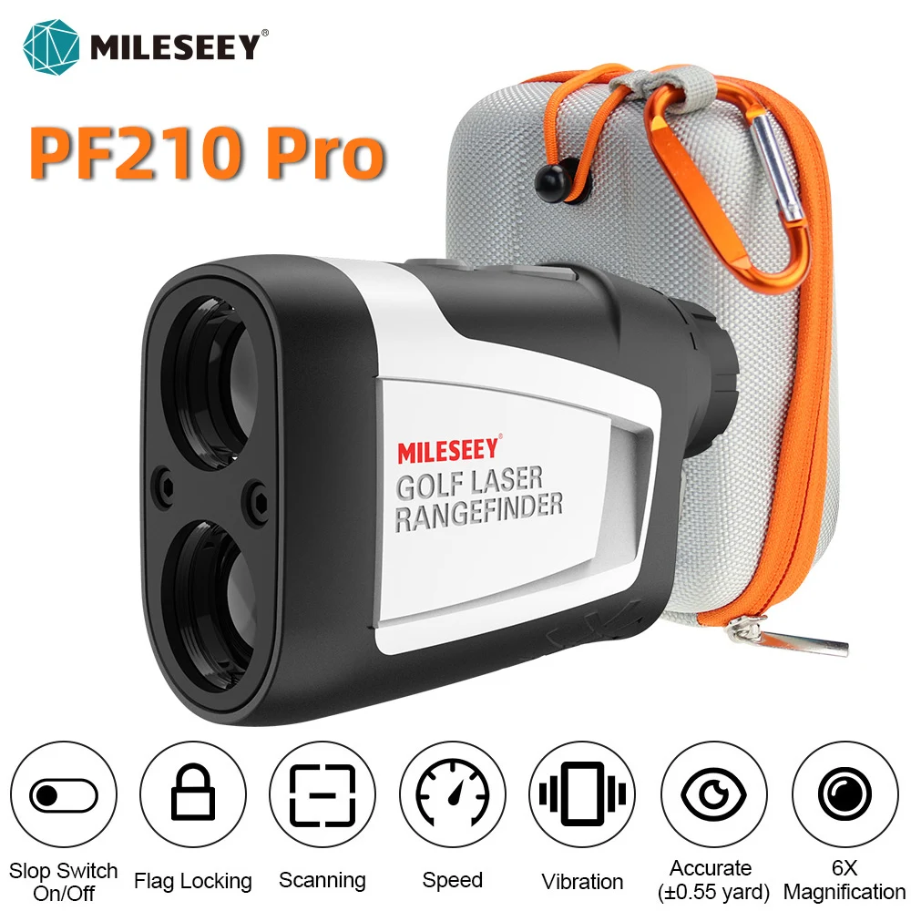Mileseey PF210 Pro Schwarze Version Golf-Laser-Entfernungsmesser 600M mit Neigungsschalter, hochpräzise, geeignet für Golfwettkämpfe, Teleskop-Messgerät Image