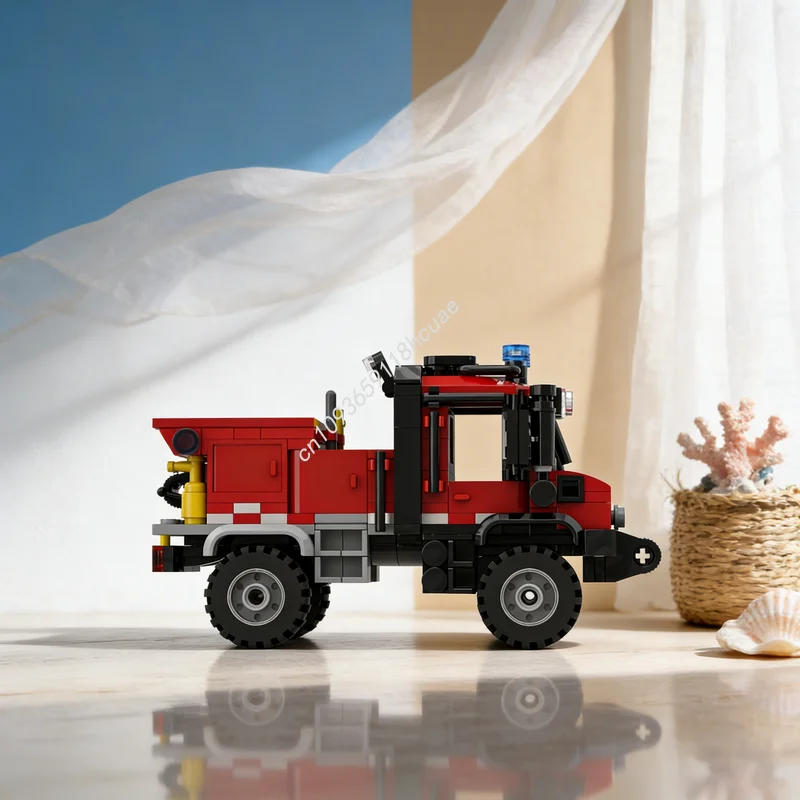 332-teiliges MOC UniMog Feuerwehrauto Stadtmodell Bausteine Architektur Zusammenbau Kreatives DIY Weihnachtsgeschenk Idee Bildung Image