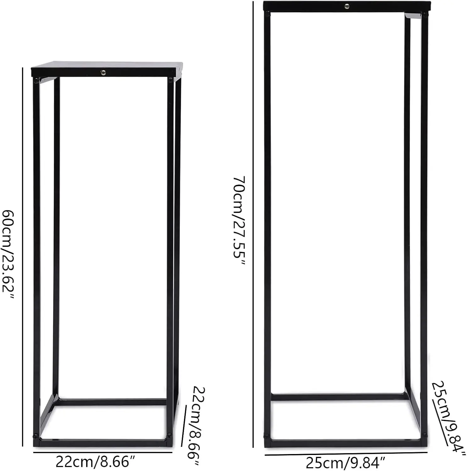 NEUESTE 2 Stück Schwarze Vasen-Pflanzenständer, Metall-Säulen-Blumenständer, Blumenarrangement-Präsentationsständer, Hohe Blumenvasen für Partys Image