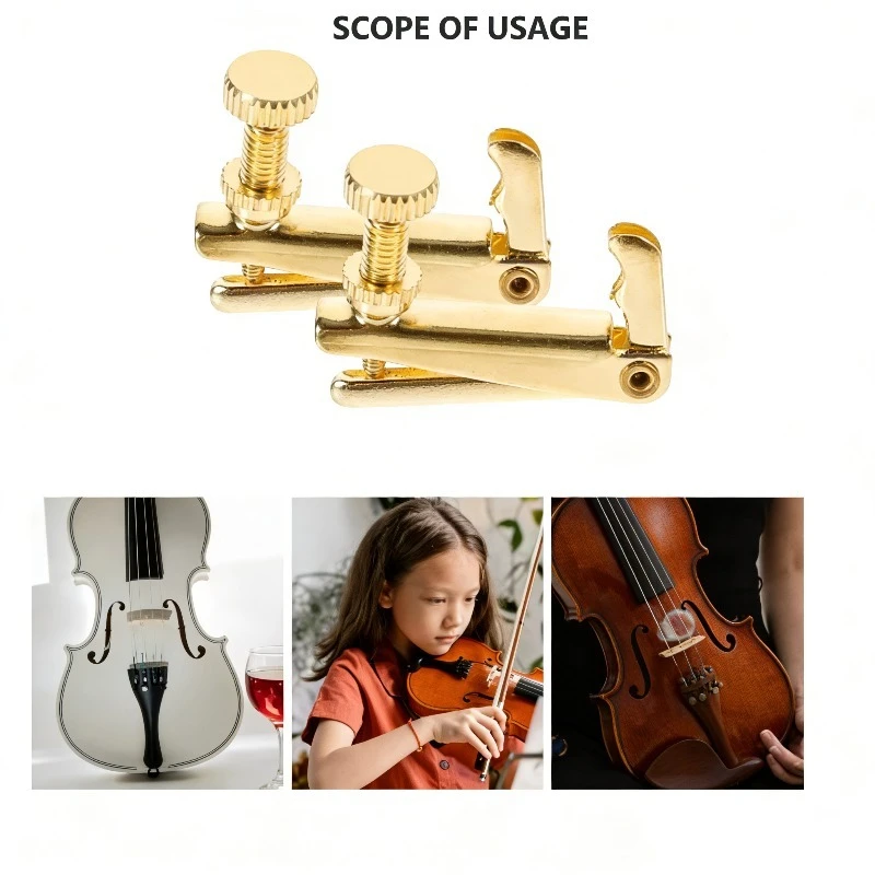 4/4-1/2-4-teiliges Violin-Zubehör-Set mit Feinstimmern aus Hochwertigem Edelstahl für Präzisionsstimmung von Violinisten, Einfache Installation, Reibungslos Image