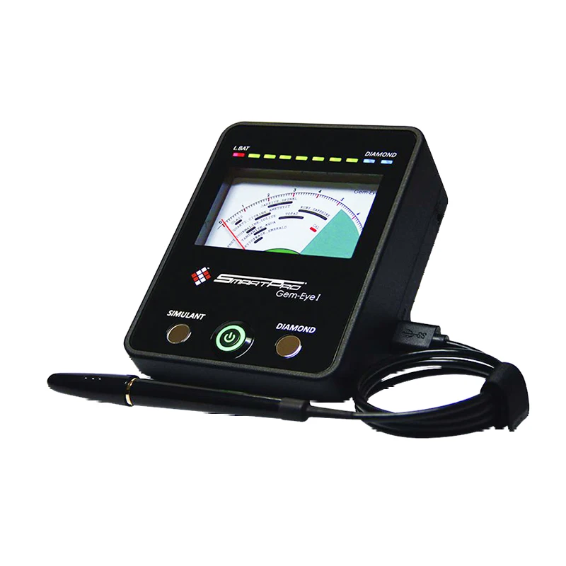 Smartpro Gem-Eye I Edelstein-Tester mit Großem Analogdisplay und 0,48mm Sonde zur Identifizierung von 0,01ct Diamanten, Simulanten und Farbigen Steinen