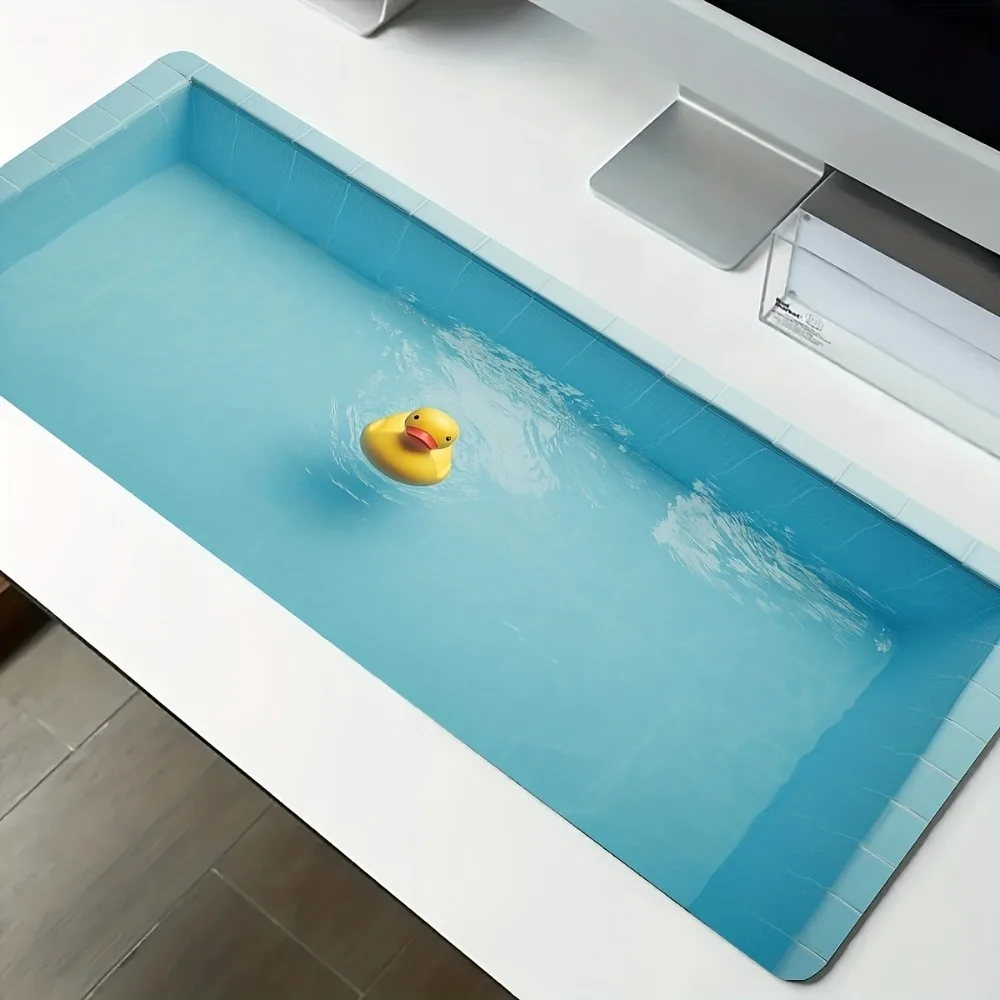 Entzückendes, rutschfestes Gaming-Mauspad mit Entenmotiv, langlebige Schreibtischunterlage aus Gummi für den Arbeitsplatz im Home-Office Image