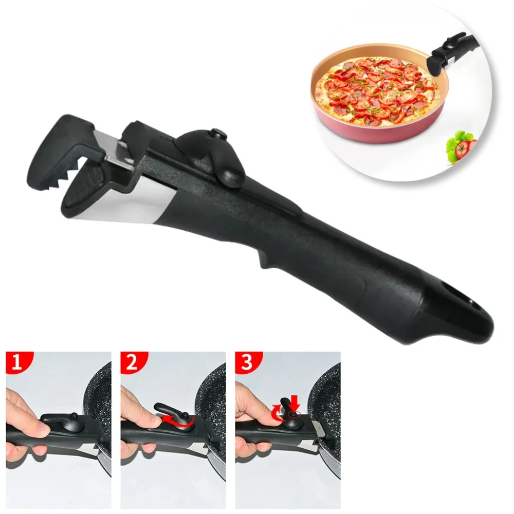 Geschirr Abnehmbare Ersatz Clip Hand Grip Universal Ergonomische Küche Zubehör Abnehmbare Pan Topf Griff für Kochgeschirr Image