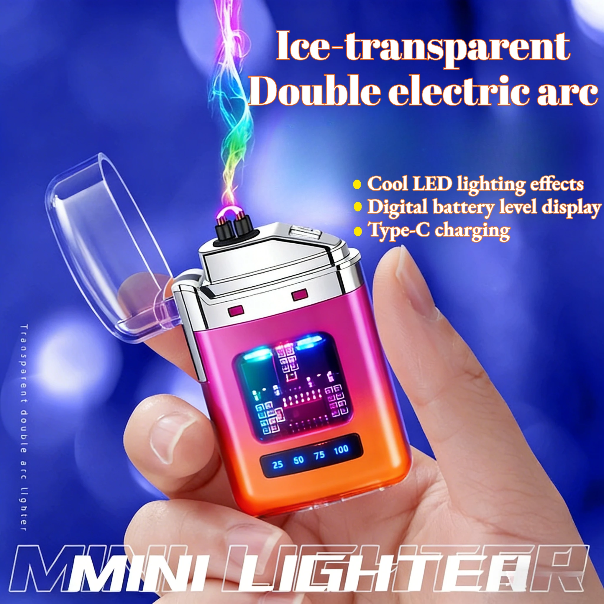 Wiederaufladbares Plasma-Elektrofeuerzeug | Winddichtes Flammloses USB-Feuerzeug, Camping-Überlebensausrüstung Taktische Abenteuerausrüstung für Männer Image