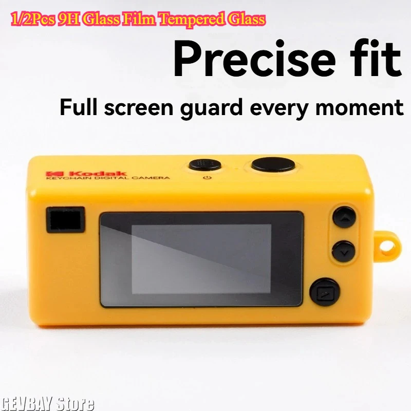 1/2 Stück 9H Glasfolie aus gehärtetem Glas – Displayschutzfolie für das Display der Kodak Charmera Mini-Kamera Image