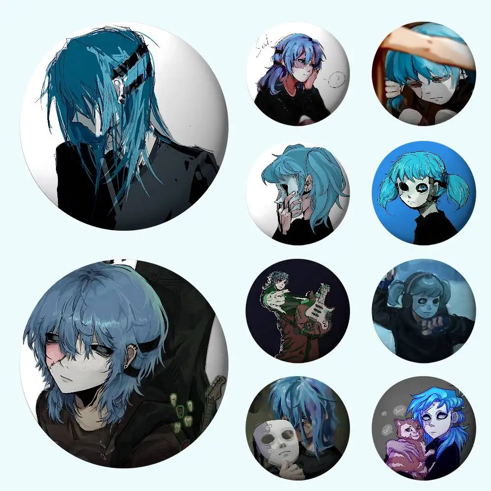 S-Sallys Faces Abzeichen aus Weichblech, Anstecknadel, Brosche, Metall-Emblem, individuelles Schmuckzubehör für Hut, Tasche, Revers Image