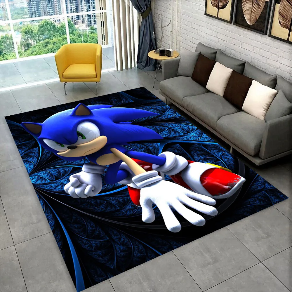 Modischer S-Sonic Cartoon-Spielteppich für Spielzimmer, Schlafzimmer, Wohnzimmer, Sofa, Heimdekoration, Kinder-Spielbereich-Teppich, Rutschfeste Bodenmatte