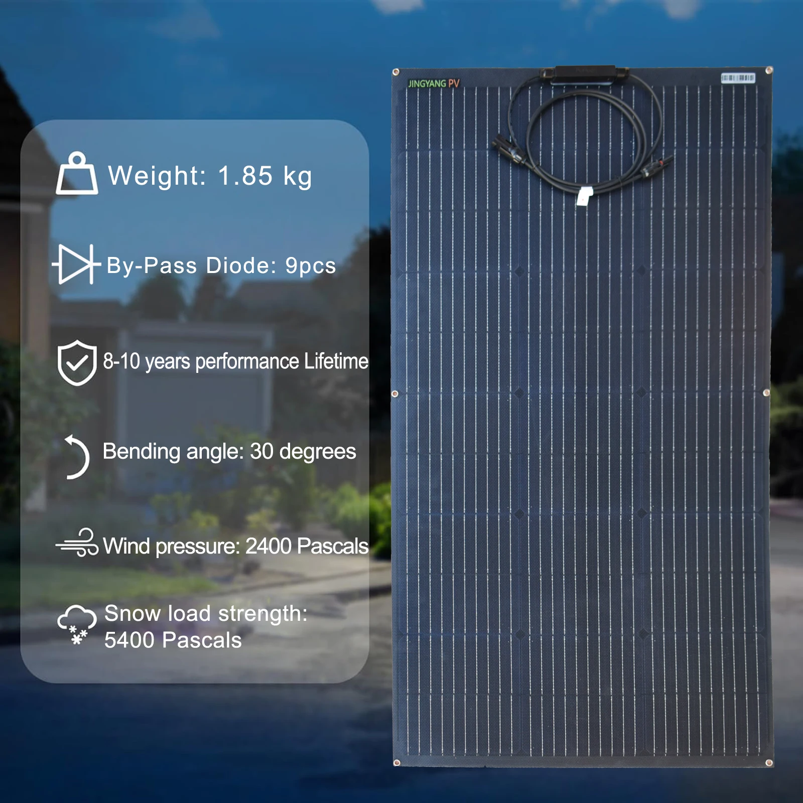 120W ETFE Flexible Solarmodule mit Monokristallinen Solarzellen, 12V Batterieladegerät, für Wohnwagen, Camping, Boote und Dächer Image