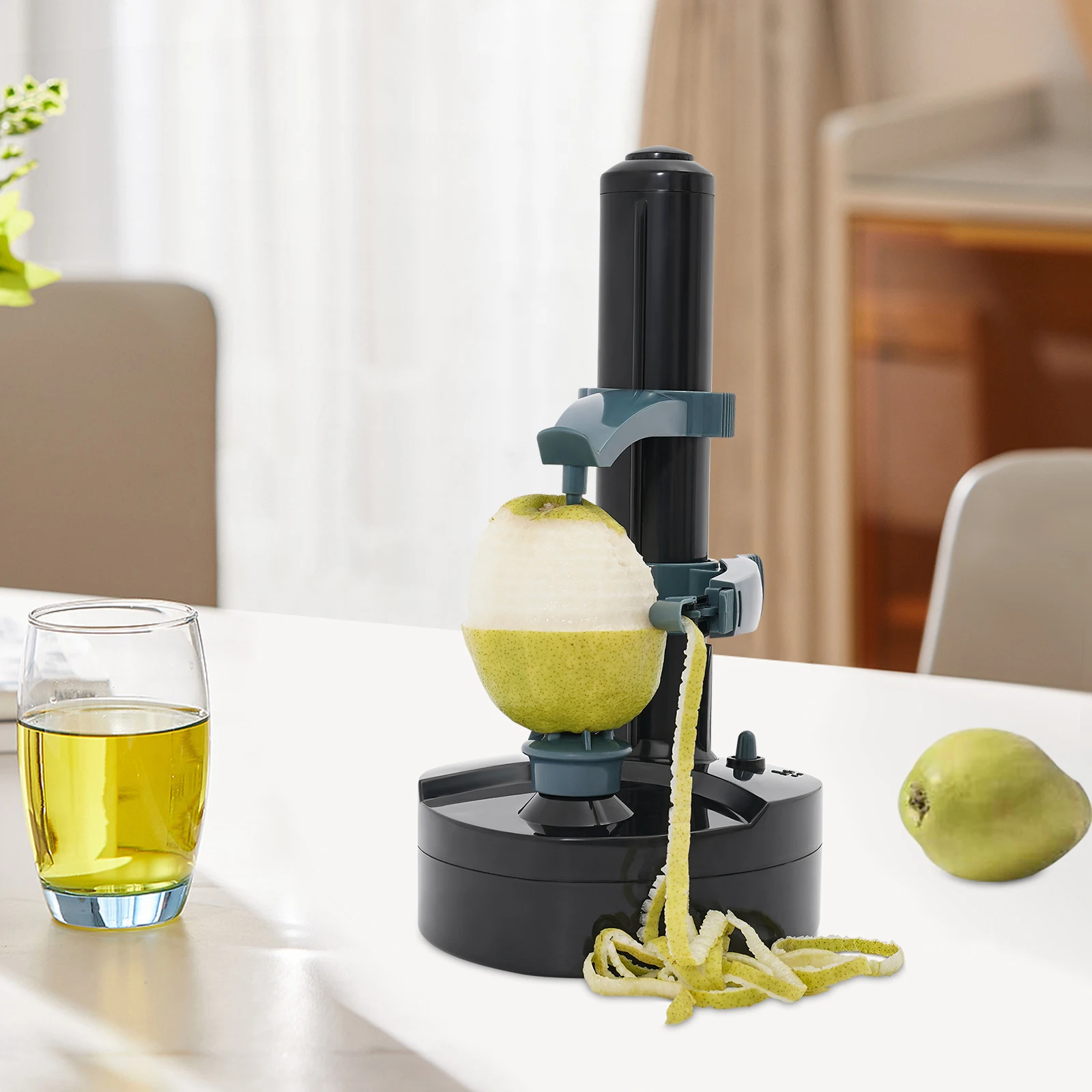 Elektrischer Kartoffelschäler, Obstschäler, Küchenschälwerkzeug, 24 W, geeignet für Obst, Durchmesser 5–10 cm, Höhe 5–15 cm Image