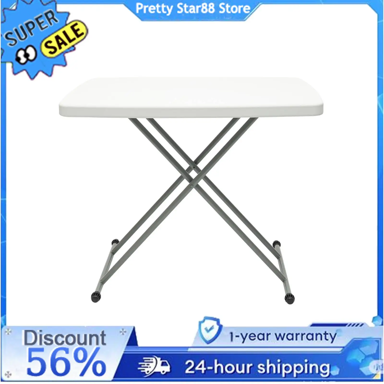 Tragbarer Klapptisch, höhenverstellbar und klappbarer Designtisch, HDPE- und Stahlmaterial, hochstabiler Tisch, Esstisch-Set