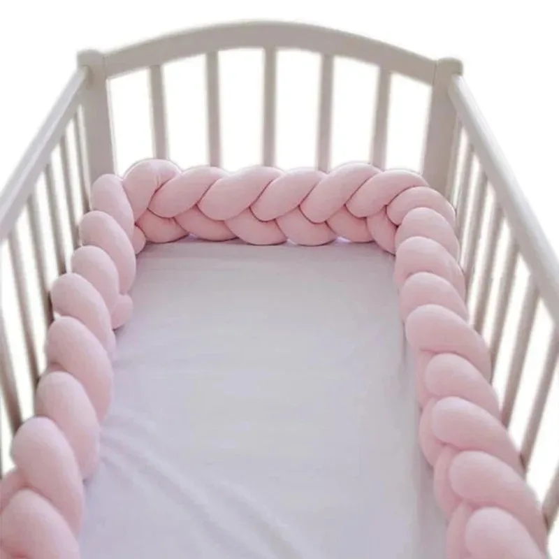 1M/2M/3M/4M 2M Baby Stoßstange Bett Geflecht Knoten Kissen Kissen für Infant Krippe Schutz Kinderbett Zimmer Dekor Bettwäsche Set Junge Dekoration Image