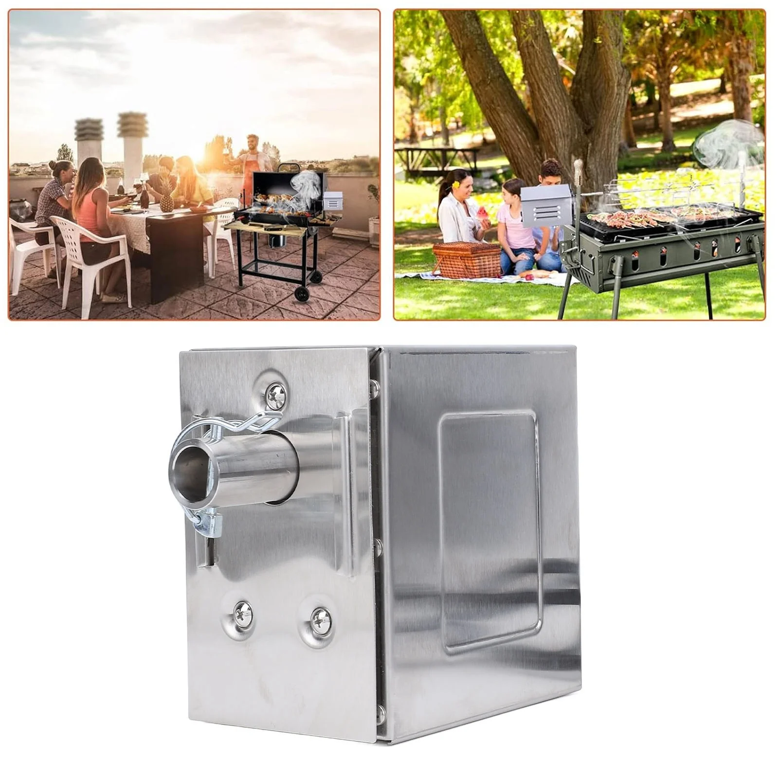 NEUER 45W Grill Elektrischer Ersatz-Rotisserie-Motor Edelstahl-Grillmotor für Schweine, Ziege, Huhn, Rotisserie-Röster Image