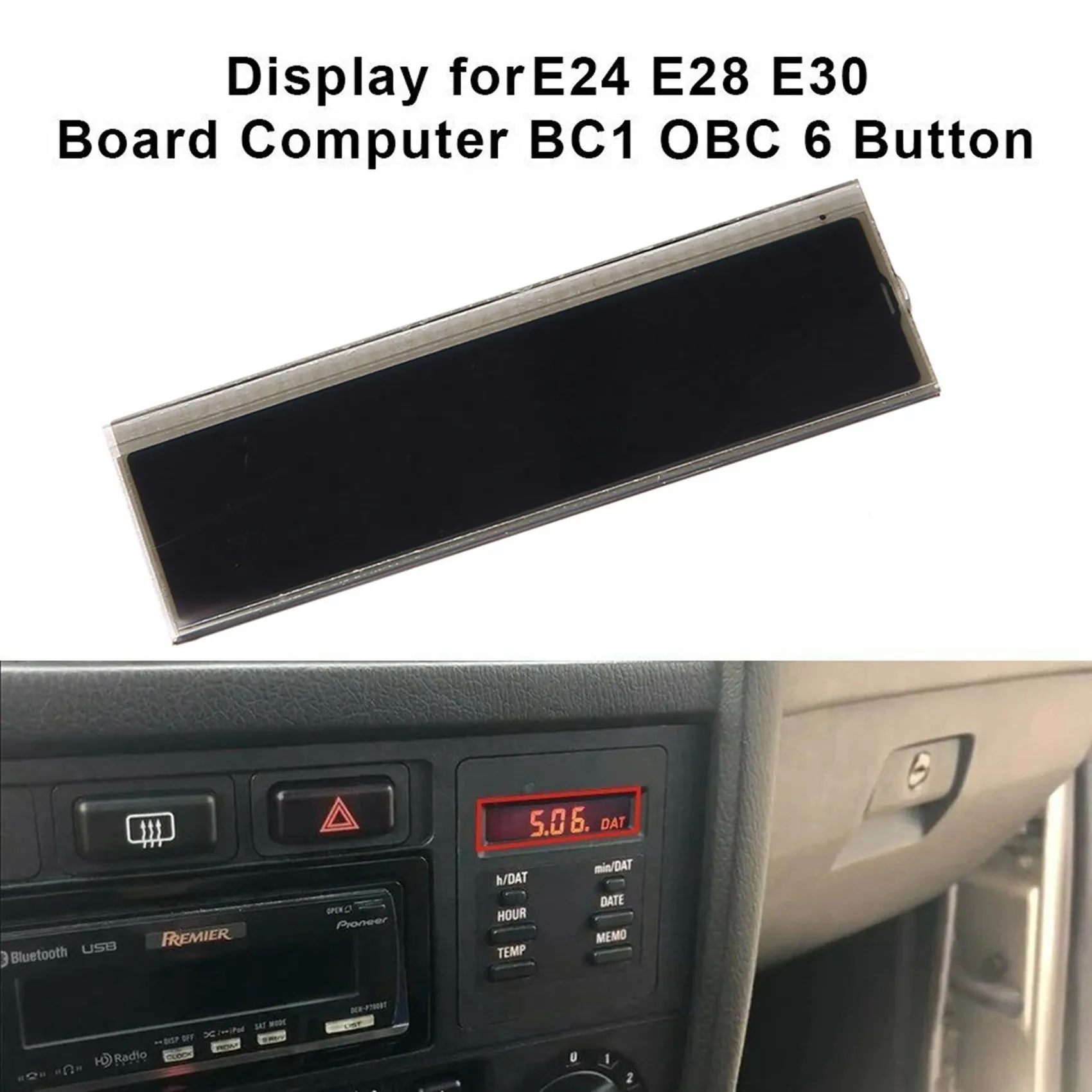 Auto LCD Display 6 Taste Computer An Bord Display Für-BMW E28 E30 OBC 325I 318I 325Ix 528 525I 535I 62131377803 Image