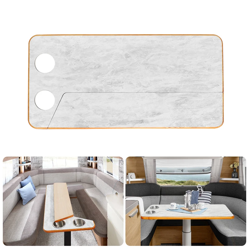 Klappbarer Wohnmobil-Tisch, Marmoroptik-Camper-Tischplatte, Ersatz für Wohnmobil-Tischplatten, für Boote, Wohnmobile und kleine Räume (31,5 Zoll x 15,4 Zoll)