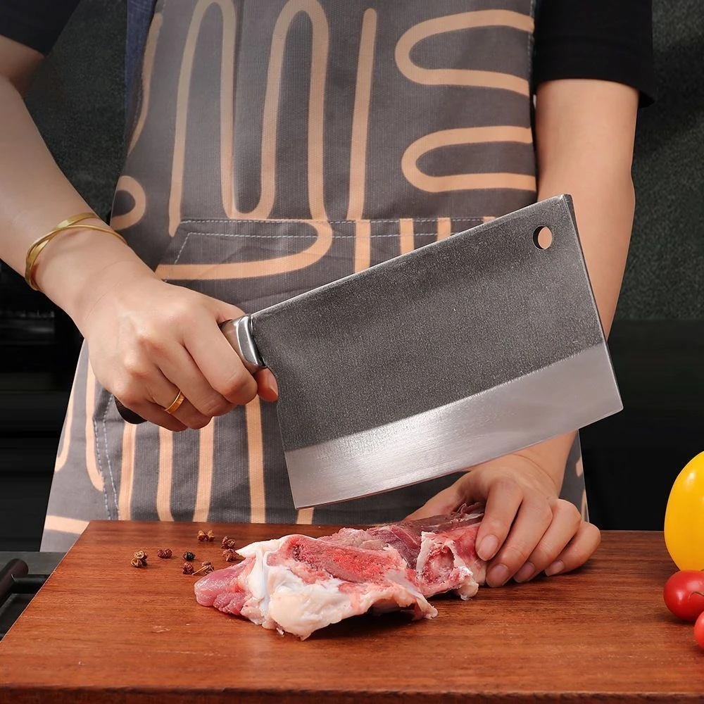 Altmodisches handgeschmiedetes Fleischspalter, hochwertiges Küchenmesser für den Koch und den Heimgebrauch, chinesisches Hackmesser aus Kohlenstoffstahl