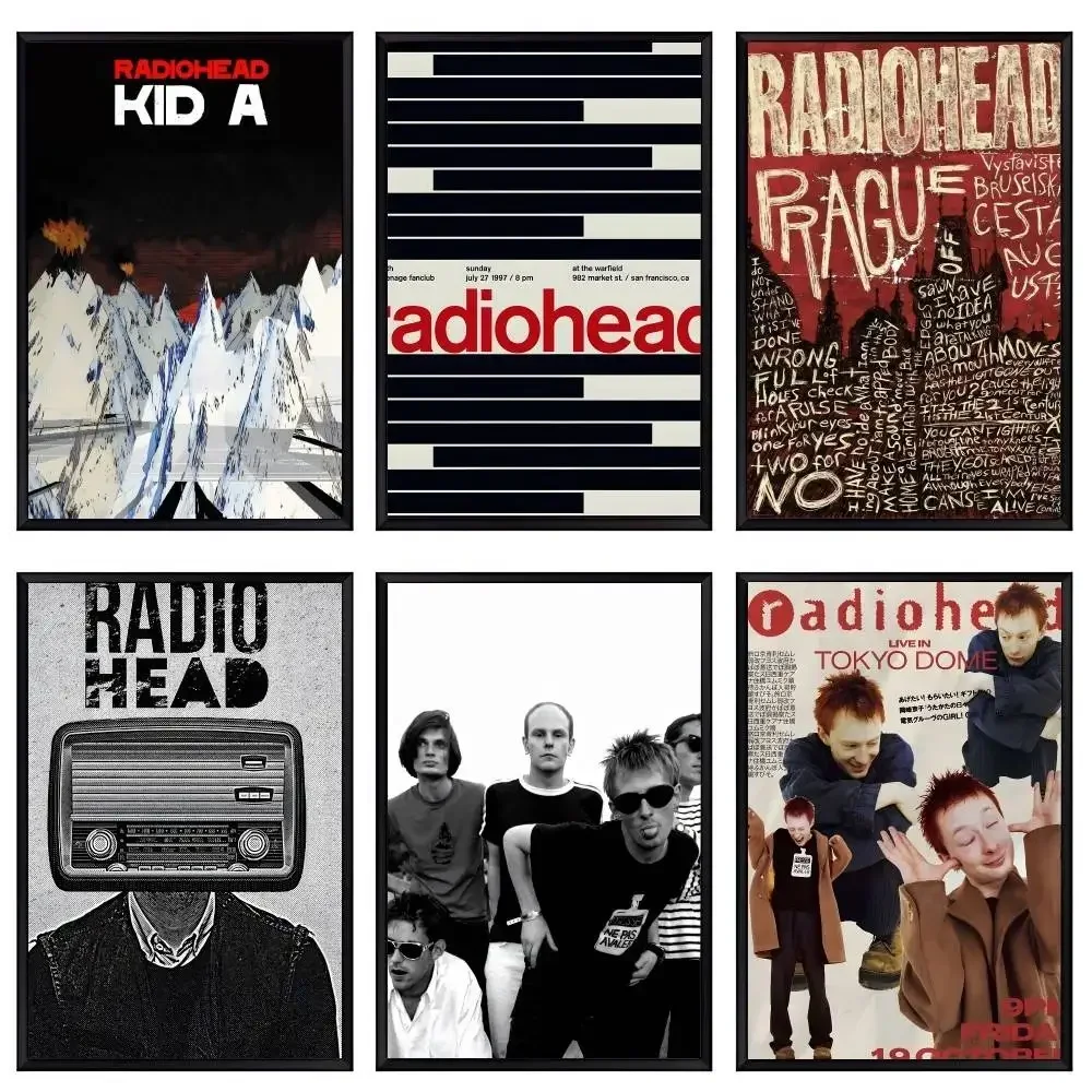 Radiohead Rock-Album-Cover-Poster, ungerahmtes Poster, Kraftpapier, Club-Bar-Papier, Vintage-Poster, Wandkunst, Gemälde, Schlafzimmer, Arbeitszimmer, Aufkleber Image
