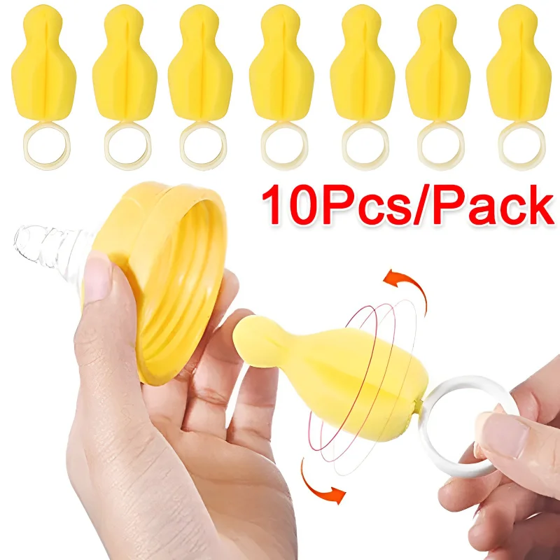 10/1PCS 360 Grad Rotierenden Schwamm Gelb Baby Nippel Pinsel Babys Zitzen Reinigung Fütterung Flasche Pinsel Infant Schnuller reiniger Image