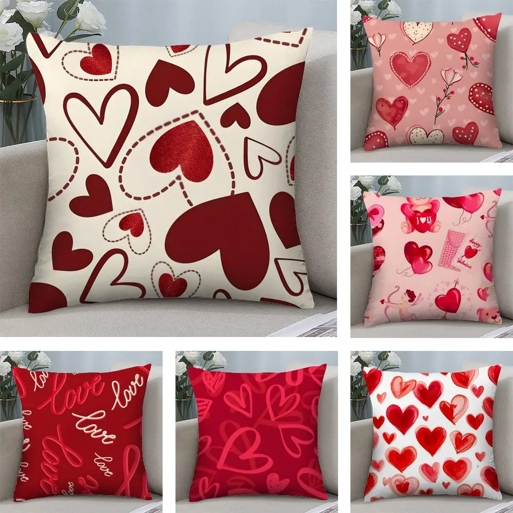 Love INS Kissenbezug aus Plüschstoff, weich, doppelseitig bedruckt, für Sofa, warm, Winter, Zuhause, Kindergeschenk, Kissenhülle Image
