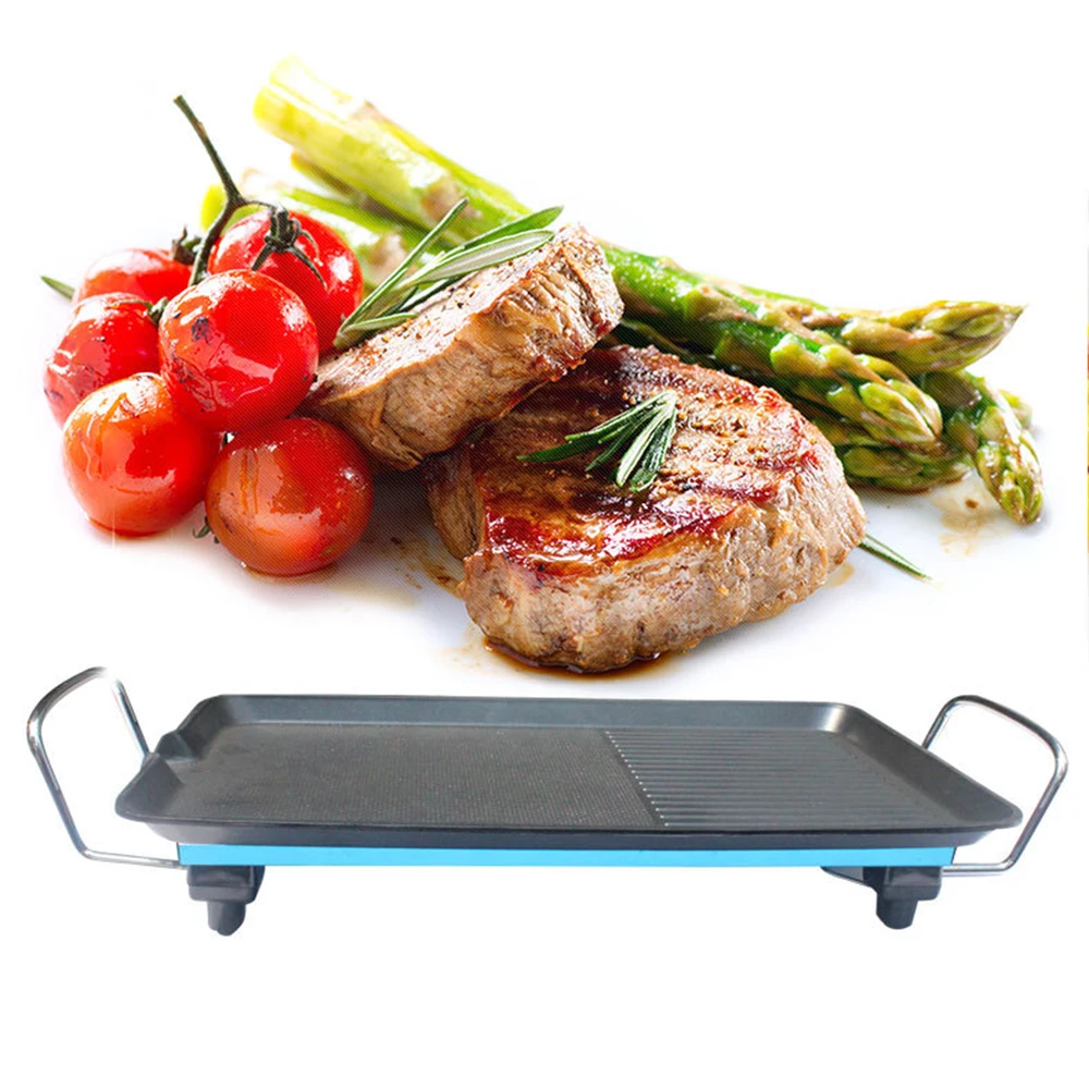1350W Rauchfreier Indoor-Grill, LED-Temperaturanzeige, Formstabiles ABS-Gehäuse für Einfaches Kochen, 40x23cm Grillfläche Image
