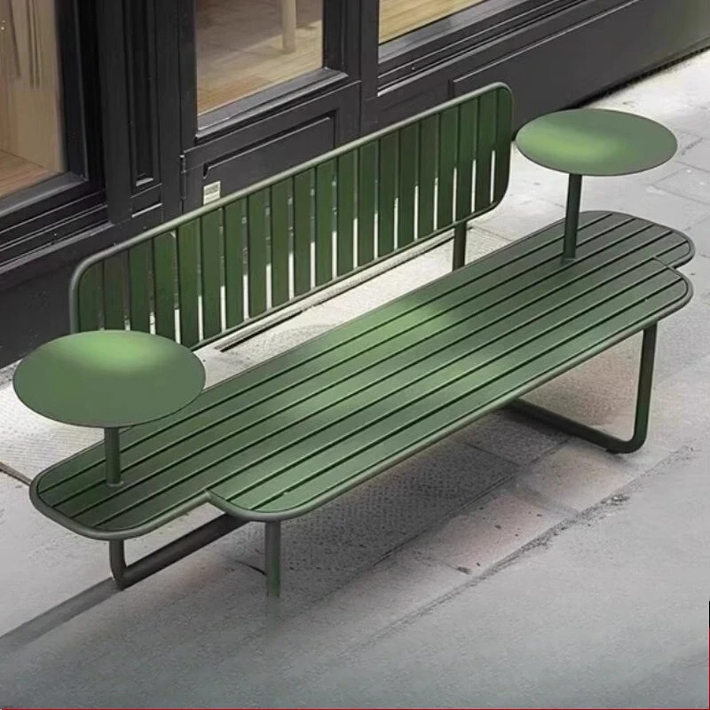 Outdoor-Parkbank mit Rückenlehne, Wetterfeste und Konservierende Holz-Gartenbank für Gewerbegebiete und Gemeinschaftsbereiche