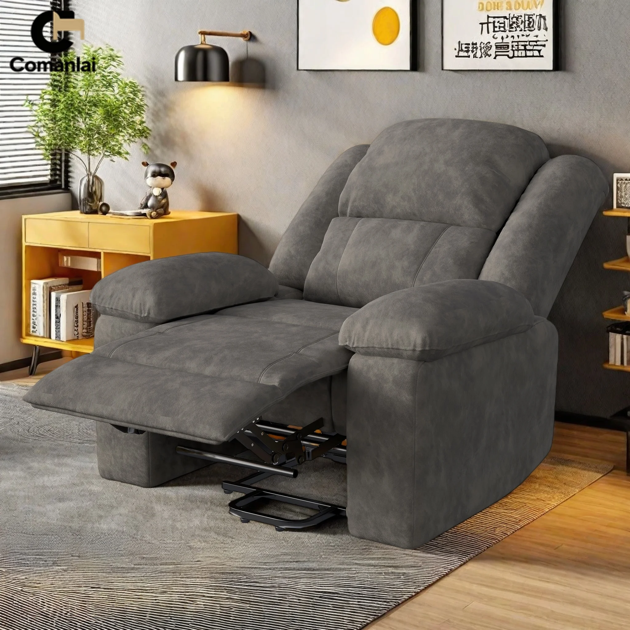 Comanlai Relaxsessel mit Fußstütze Elektrischer Massagesessel mit 8 Massagepunkten 160 ° Drehbarer Relaxsessel für Senioren Image