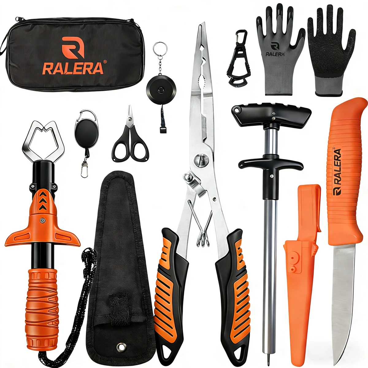 Angelzubehör: Fischgreifer, Angelzange, Hakenlöser, Angelmesser, Komplettset, unverzichtbar für das Angeln Image