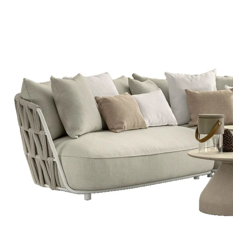 Outdoor-Gartensofa für den Hof, Villa-Rattansofa, Freizeitmöbel für Hotels, Terrassen, wasserdichtes, sonnengeschütztes Rattansofa