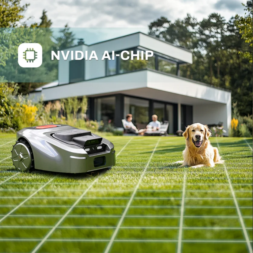 KI-gestützter & RTK-gestützter Rasenroboter, kein Begrenzungskabel erforderlich für 1000m², 47% Steigung, 360° ° Hindernisvermeidung & GPS-Diebstahlschutz, Kartierungsfunktion, ZIGZAG-Pfadplanung Image