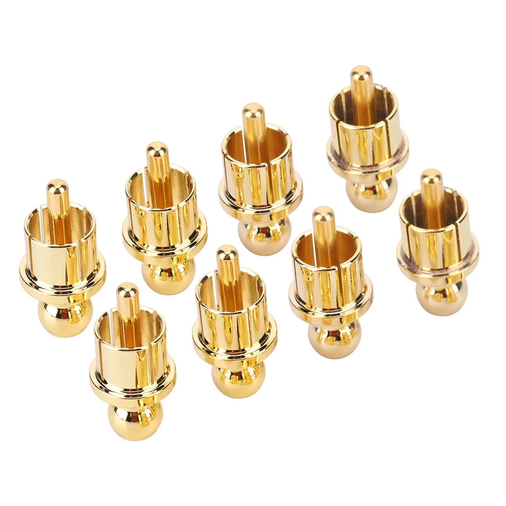 1/8 Stück Gold/Rhodium-beschichtete RCA-Schutzkappen Staubschutz RCA-Kurzschlussstecker RCA-Stecker RCA-Staubkappen für Audio-Lautsprecher Image