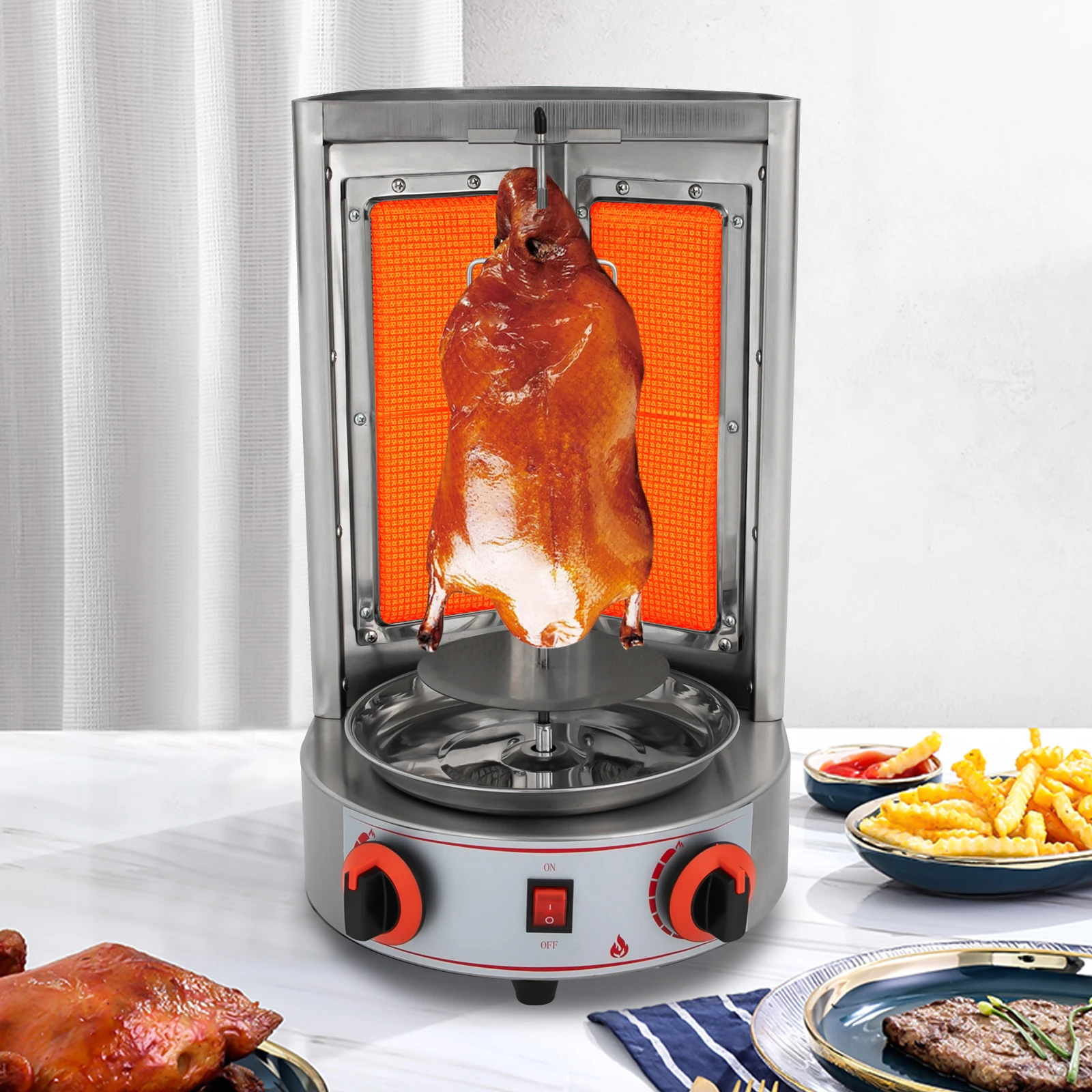 4,3KW Automatische Rotations-Gasgrillmaschine, Elektrische Vertikalgrillmaschine für Restaurantküchen Image