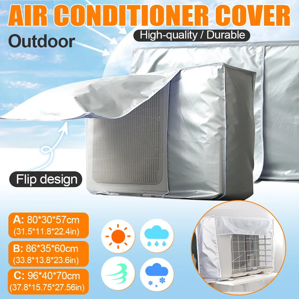 Staubschutzhülle für Klimaanlagen-Außengeräte, wasserdichte Sonnenschutzabdeckung für Klimaanlagen, Außenhülle für alle vier Jahreszeiten Image