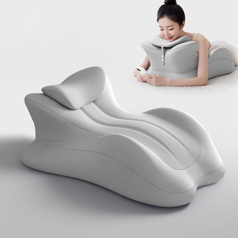Multifunktionales Keilkissen aus Memory-Schaum, Ergonomisches Bauchlagekissen, Lesekissen für Bauchlage, Bett-Schlafkissen, Abnehmbar Image