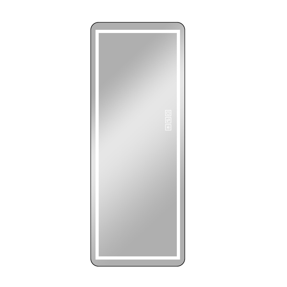 OKWISH Standspiegel Ganzkörperspiegel mit LED Beleuchtung 163x54x4 cm Schwarz+Silber Aluminiumrahmen dimmbar 3 Lichtfarben mit Aufhängung Image