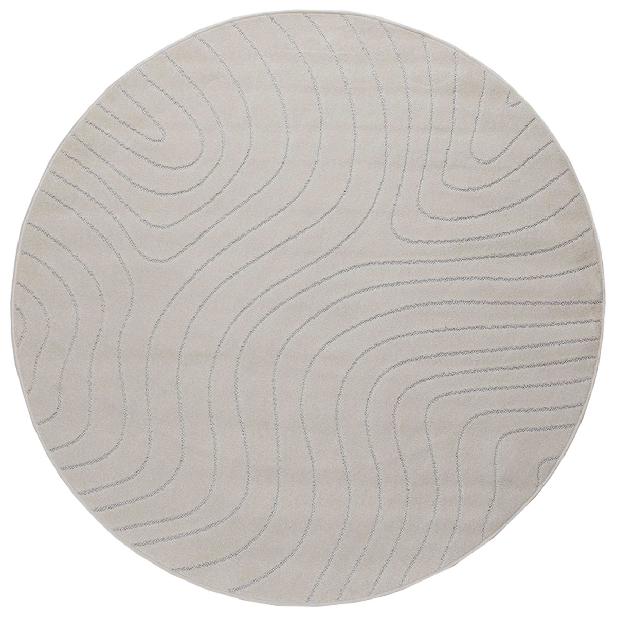 vidaXL Bereichsteppiche Rund HUARTE Creme Ø 160 CM Polyester Image