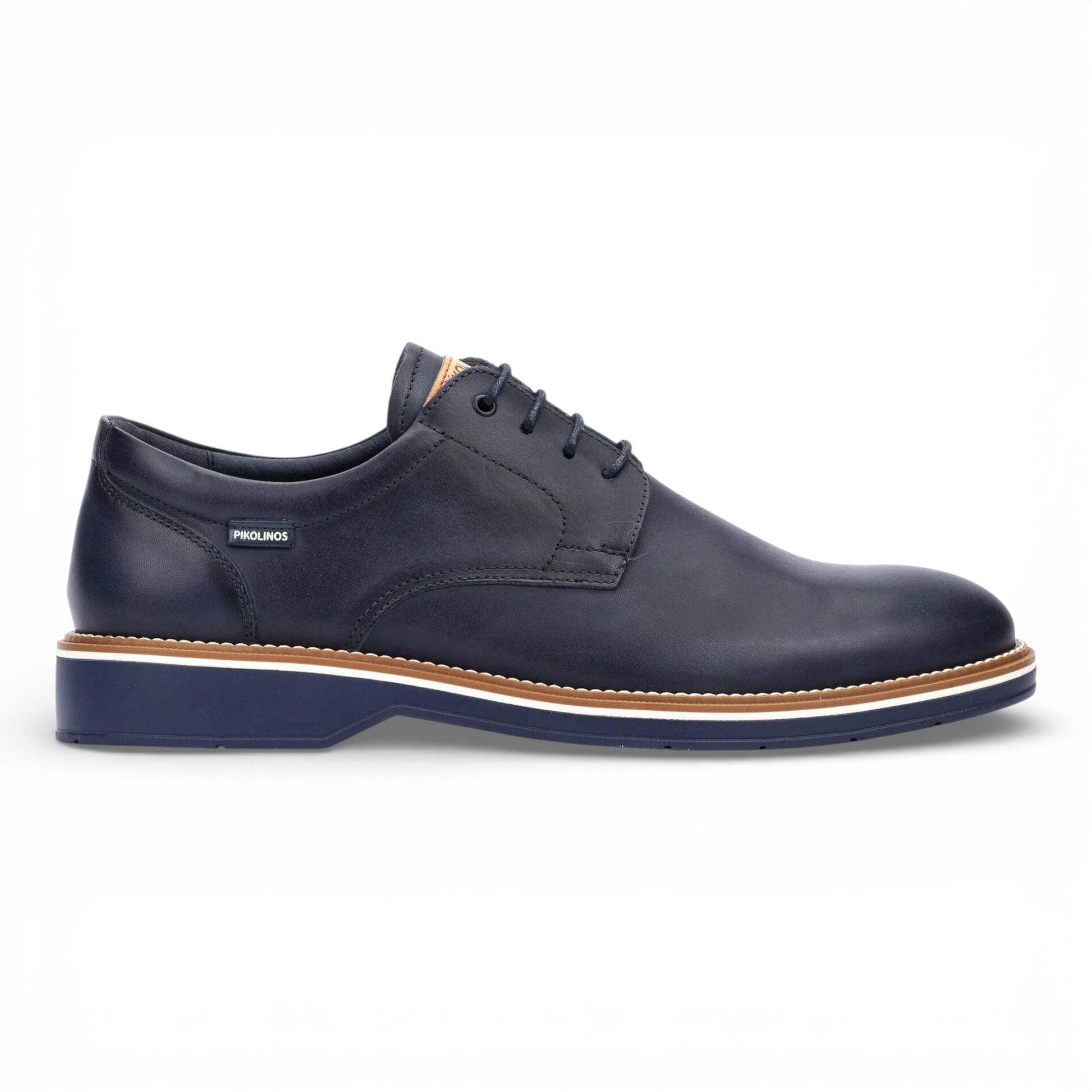Pikolinos Herren-Schnürschuhe aus blauem Leder, Derby-Stil, Komfortschuh - Bordeauxrot