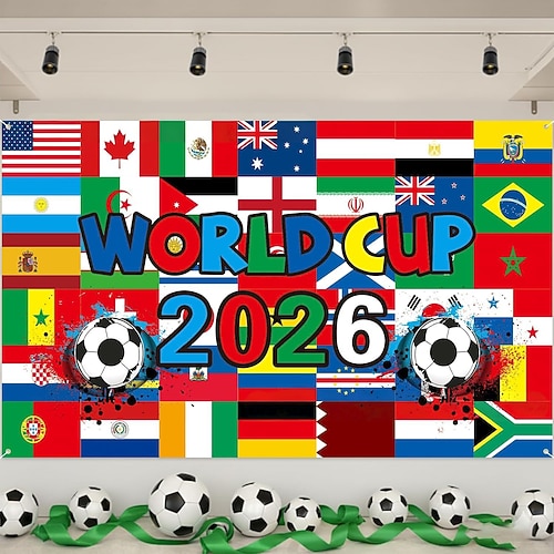Sport-Hintergrundbanner, Fußball-WM-Spiel 2026, Partydekoration, Eventdekoration, Fanbanner, Stadiondekoration Image