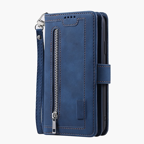 Handy Hülle Handyhüllen Für Samsung Galaxy S26 Ultra Plus S25 S24 S23 S22 S21 FE S21 Ultra Plus S20 A14 A34 Ganzkörperhülle Brieftaschenhülle Mit Ständer Bling Reisverschluss Retro Glitzernd PU-Leder Image