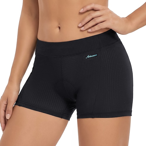 Arsuxeo Damen Einfarbig Fahrradunterwäsche-Shorts Fahrradhose MTB-Fahrradhose Fahhrad Shorts Gepolsterte Shorts / Chamois Formpassend Sport Belüftung Reduziert Reibung Reflektierende Besätze Image