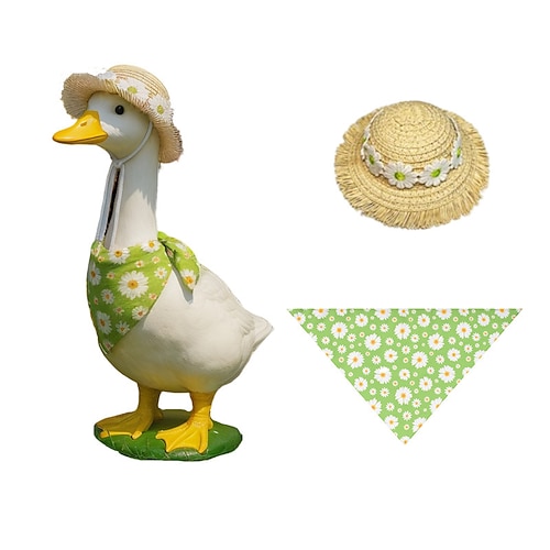 Gänse-Outfit für die Veranda, Gänsekleidung für eine 58-64 cm große Gänsefigur aus Beton für den Garten, Frühlings- und Sommerdeko-Accessoires für den Außenbereich, nur das Outfit, Gans nicht