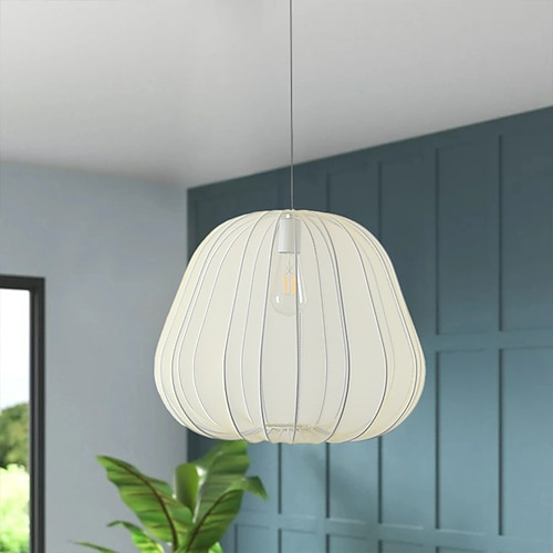 LED-Pendelleuchte aus Stoff, gelb/grau, blau, kreative nordische Kronleuchter, minimalistischer Stil, LED-Hängeleuchte, Esszimmer-Nachttisch-Deckenleuchte, 110–240 V Image