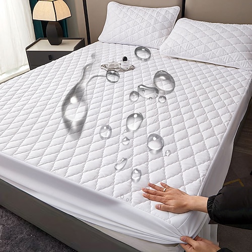 Wasserdichter Matratzenschoner, gesteppter, verdickter Einzelbettbezug, wasserdichter Urinschutz für Matratzen Image